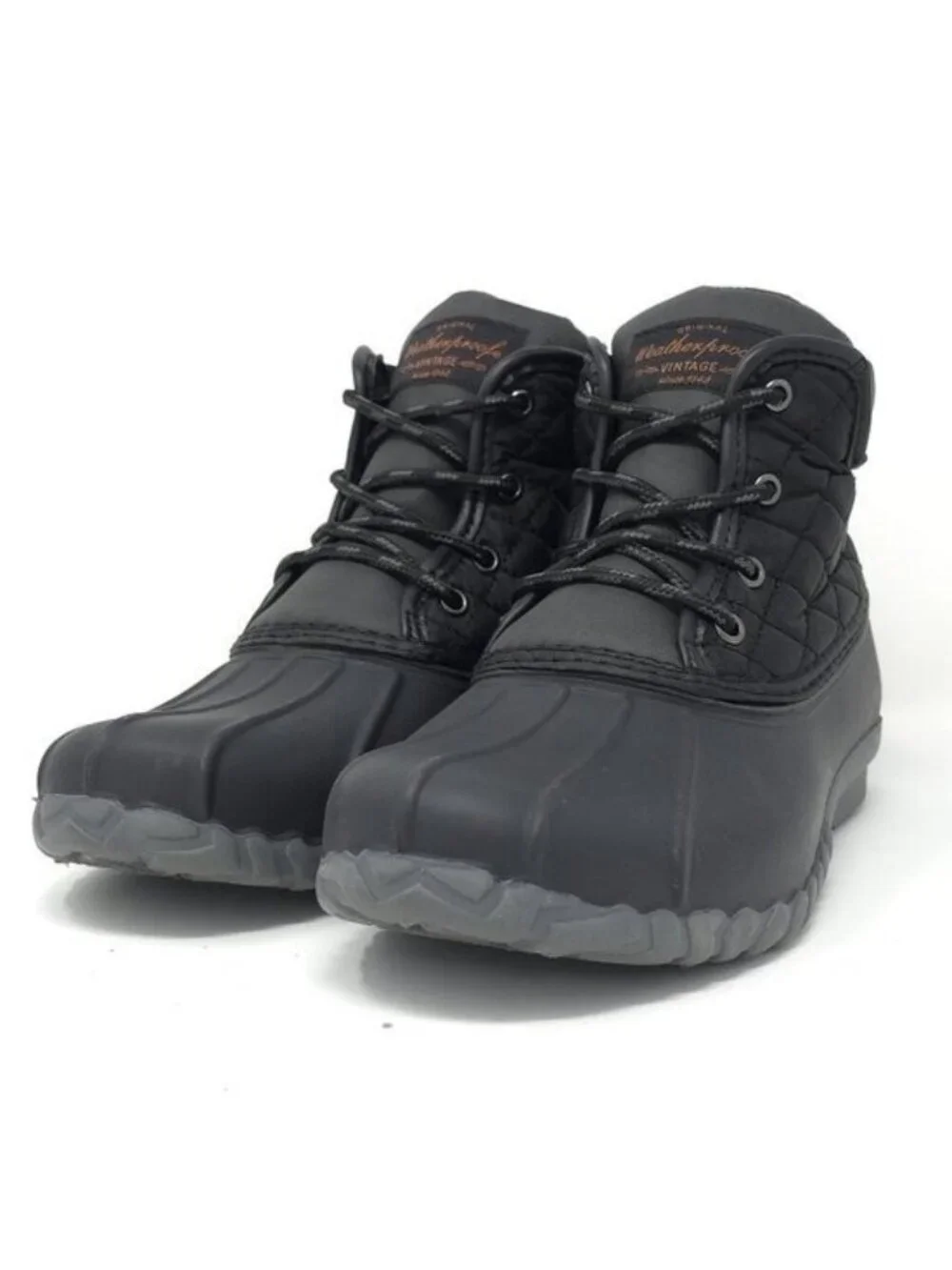 Weatherproof Vintage Aidan Black Duck Lace-Up Boots Water-Resistant US 8 M NIB